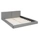 preview thumbnail 4 of 16, Queen Size Upholstered Platform Bed with Velvet Fabric, Grounded Bed & Solid Frame, Gray