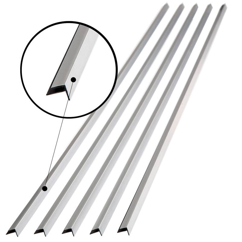 FASÄDE 47 in. Decorative Vinyl Outside Corner Trim Brushed Aluminum (5 Pack) - 5 Pack