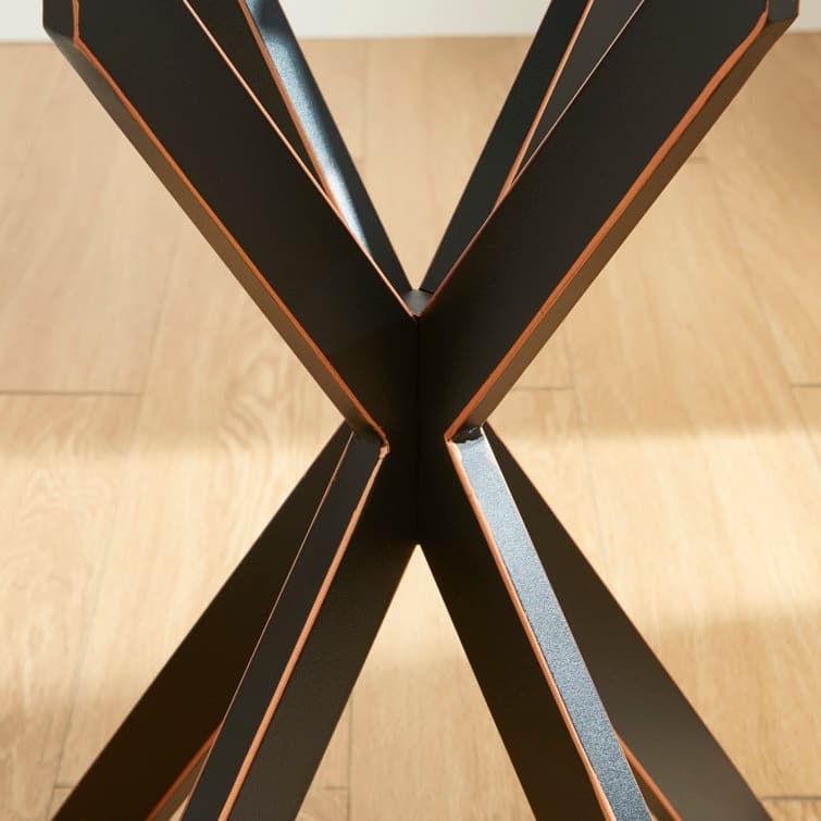 19.7" End Table With Glass Top