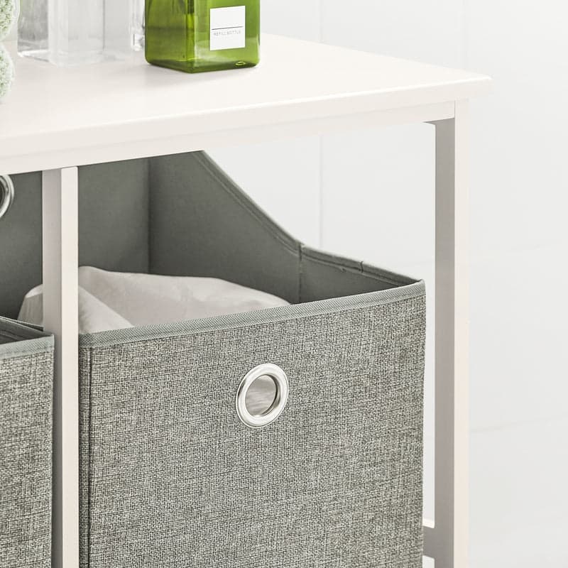 Haotian BZR57-W, Bathroom Storage Laundry Cabinet With 2 Removable Baskets