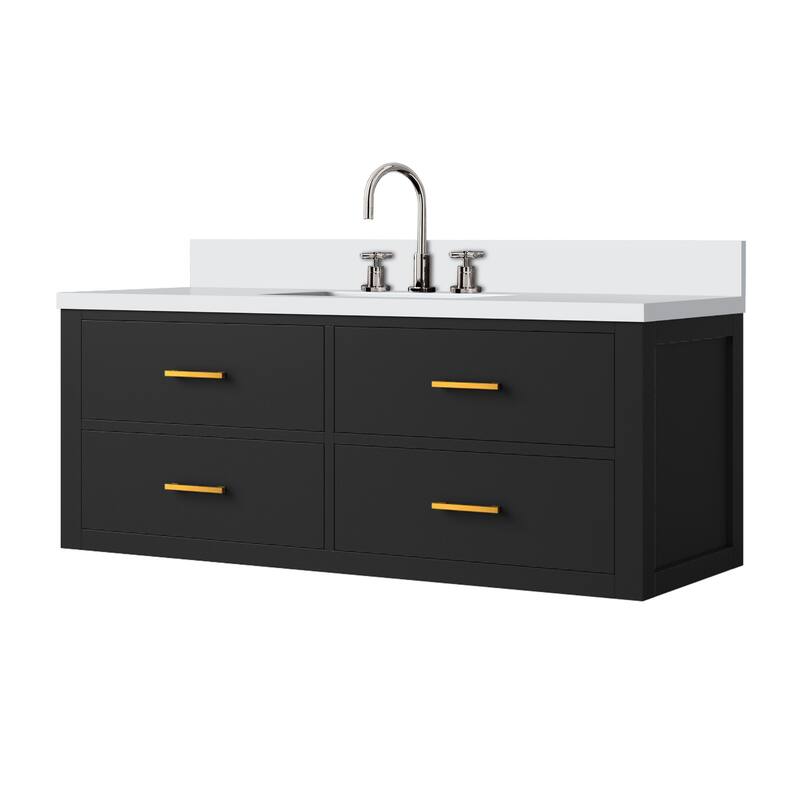 Castor Bath Vanity with Quartz Top, Sink and Faucet