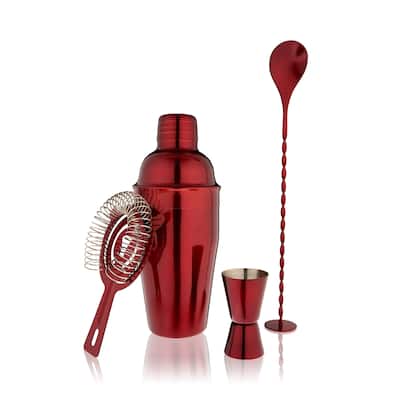 Red Barware Set - 13.75" x 9.5"