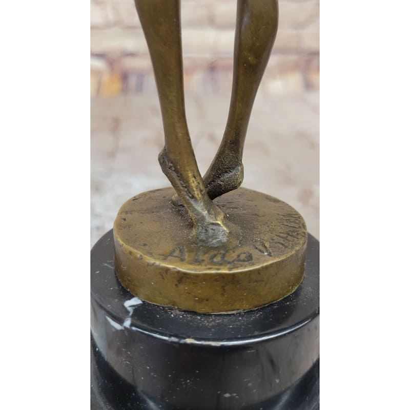 Dual Ballerina Dancers Gemini Girls Bronze Statue Sculpture Collectible Vitaleh Original 14 Inches X 10 Inches