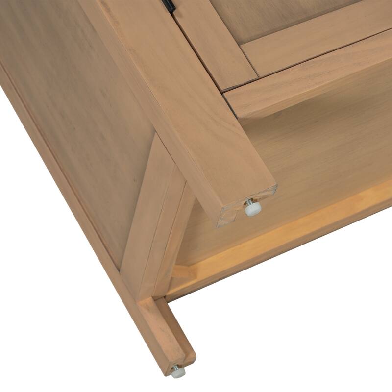 4-Door Wooden Sideboard Cabinet, Large Capacity Kitchen Buffet Cabinet, Entryway Table with Adjustable Shelves