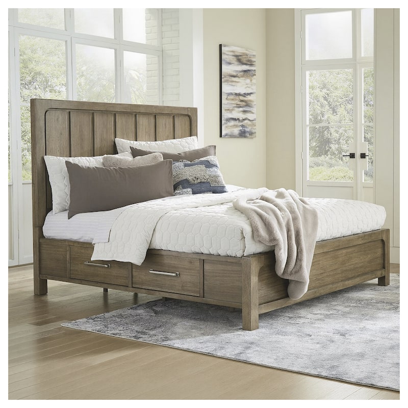 Signature Design by Ashley Cabalynn Brown Panel Bed with Storage - King