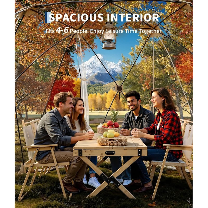 10x10 ft Pop Up Bubble Tent, 4-6 Person Camping Shelter - N/A