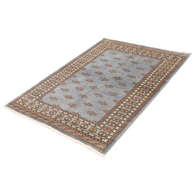 Finest Peshawar Bokhara Denim Blue Rug 5'7" x 7'10" - 5'7 x 7'10