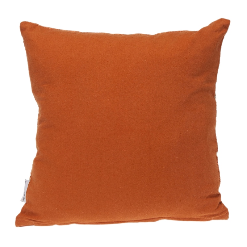 HomeRoots 18" X 18" Orange and Ivory Southwestern Cotton Throw Pillow