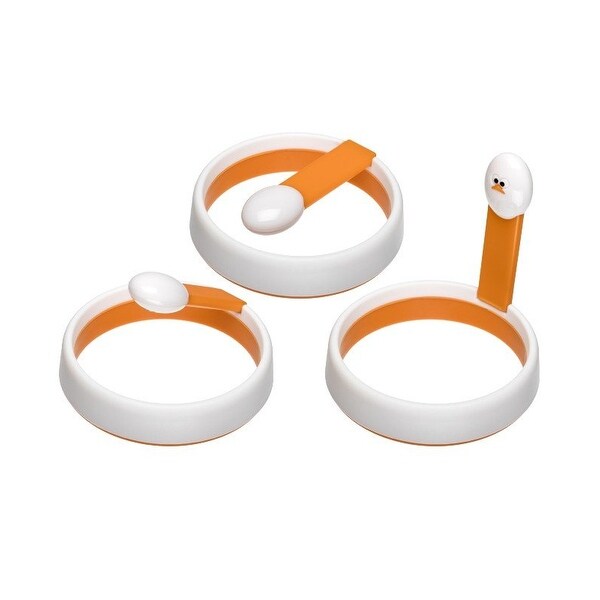 Nonstick 50666 Joie Eggy-Anello Compatto in Silicone Antiaderente MSC International Flamingo Egg Ring Rosa con Manico Pieghevole 