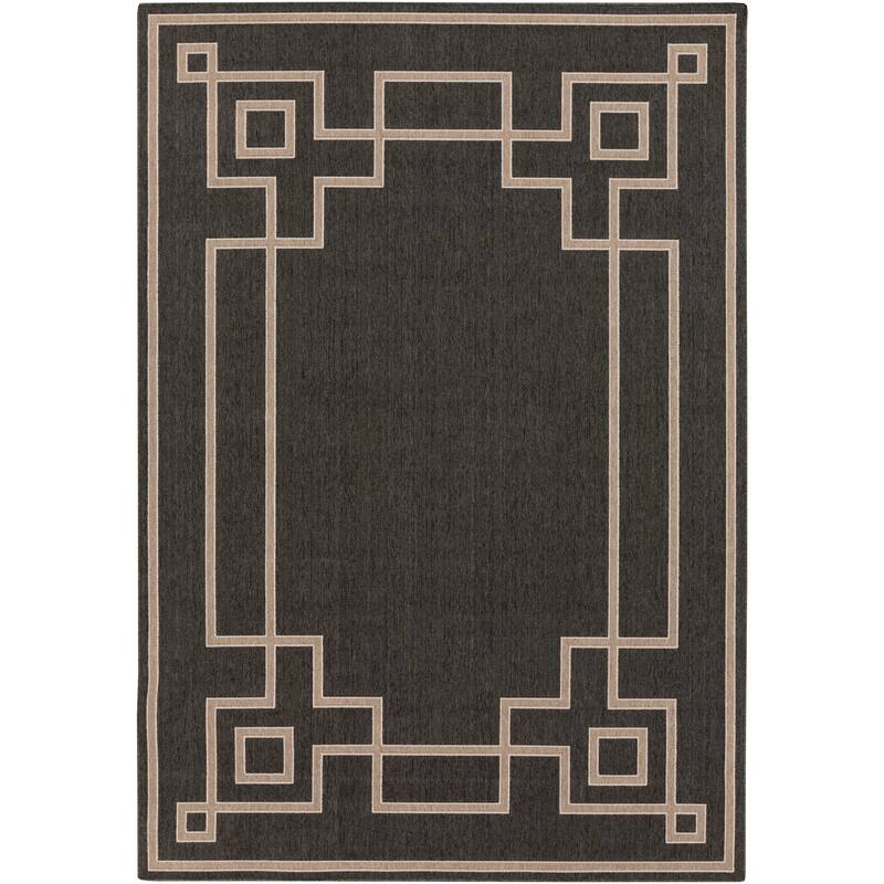 Livabliss Odette Greek Key Border Indoor/ Outdoor Area Rug