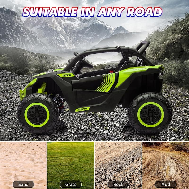 2-Seater Electric Ride-On Car Toy with Remote Control for Best Kids Gift, Black