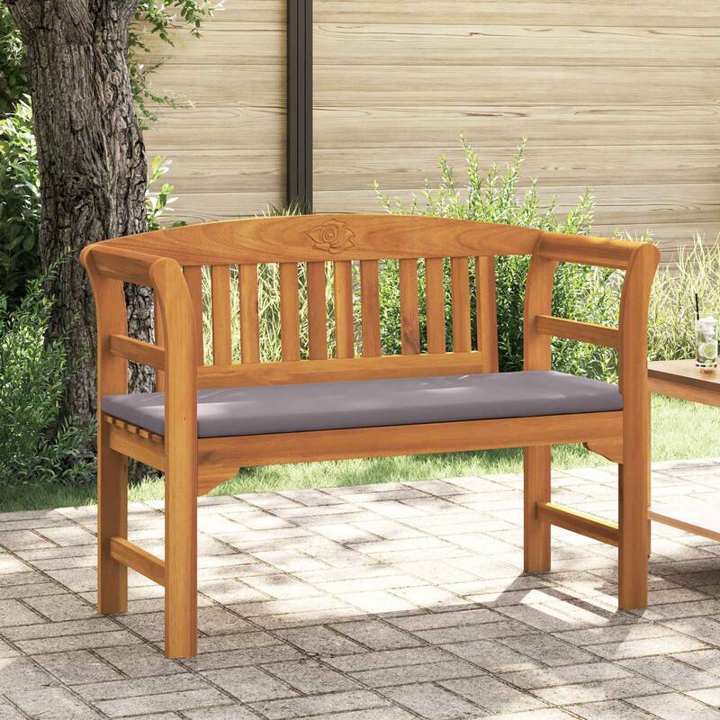 vidaXL Rose Bench Natural in Solid Acacia Wood - Dark grey (1)