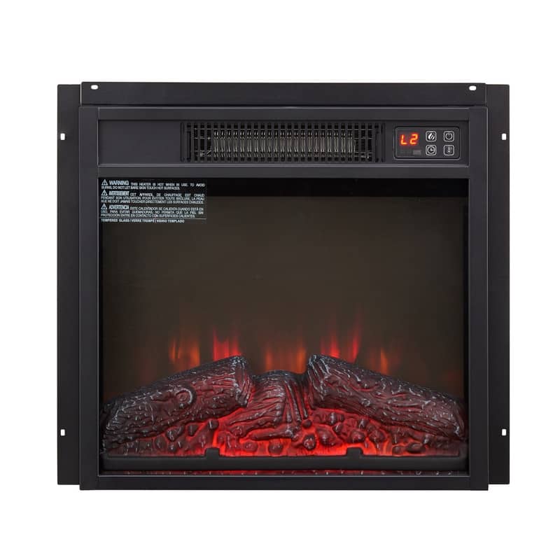 Electric Fireplace Insert with Remote Control, Ultra Thin Heater & Realistic Log Set - 18"
