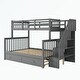 preview thumbnail 35 of 46, Stairway Twin-Over-Full Bunk Bed with Twin size Trundle Green