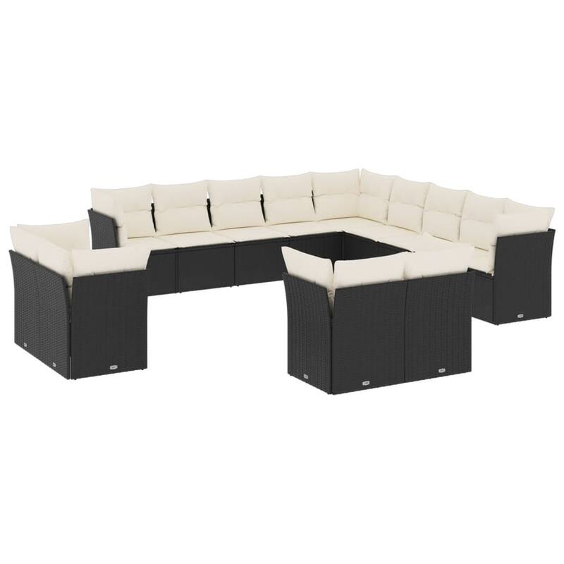 vidaXL Garden Sofa Set Black