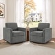 preview thumbnail 6 of 154, Set of 2 Modern Swivel Accent Armchairs Upholstered Arm Chairs Chenille - Dark Grey