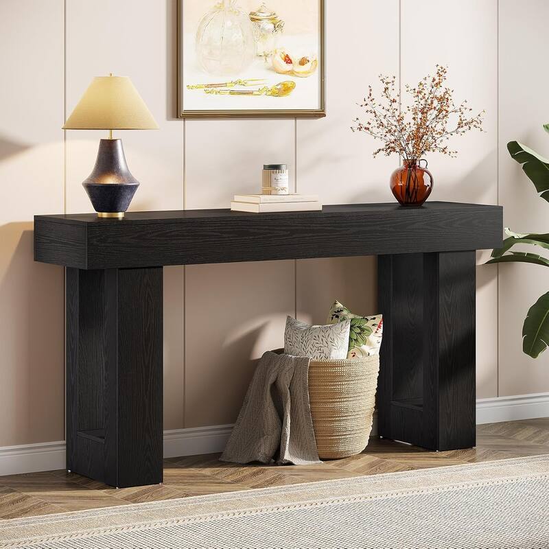 63" Wooden Console Table, Rectangular Sofa Table for Behind Couch, Entryway, HallwayLiving Room