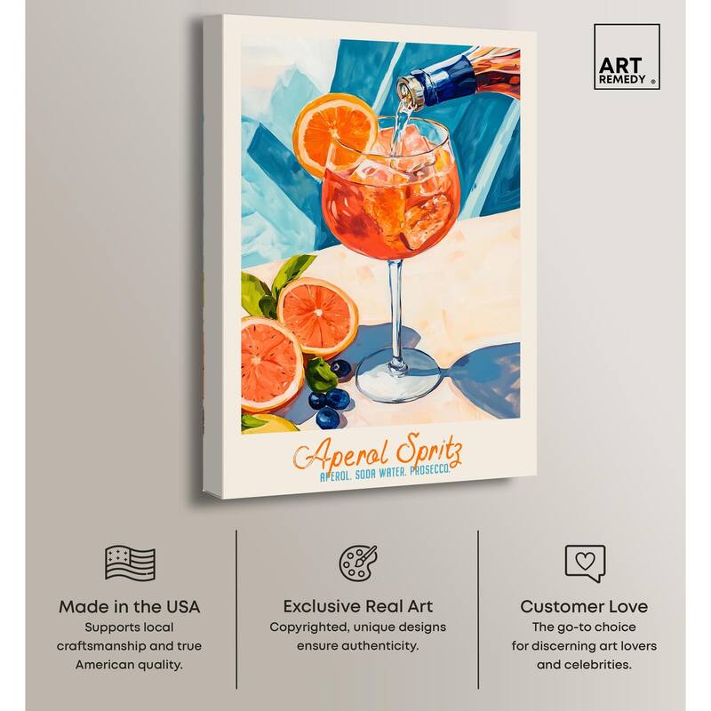 Aperol Spritz Recipe Poster Canvas by Art Remedy, Gallery Wrapped