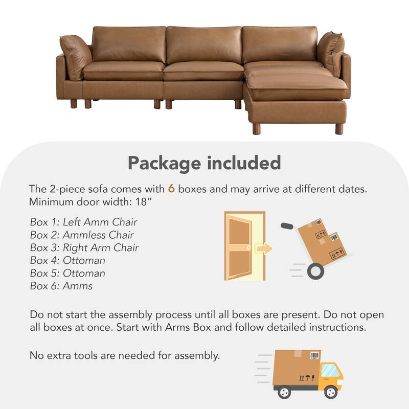 Spruce & Spring Modular Cloud Couch Sofa with Wood Legs for Living Room