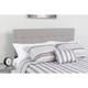 Quilted Button-tufted Padded Upholstered Headboard - Full - Light Gray