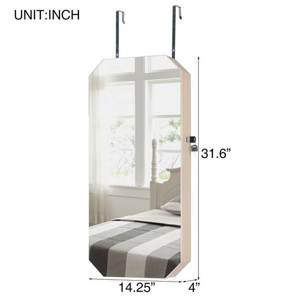 Rimmed Mirror Fashion Simple Jewelry Storage 14.25(L)* 3.86(W