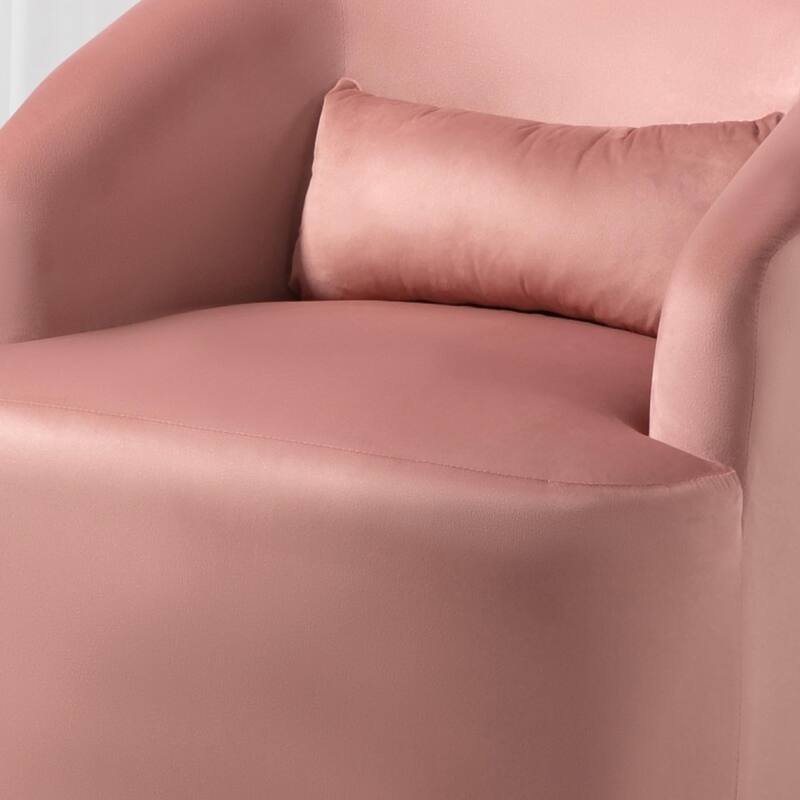 Accent Chair with Barrel-shaped Design and 360 Degree Swivel Feature