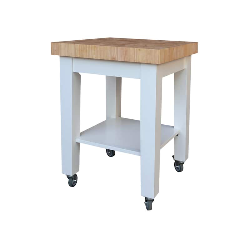 Copper Grove Lakeland Solid Parawood Kitchen Island Cart