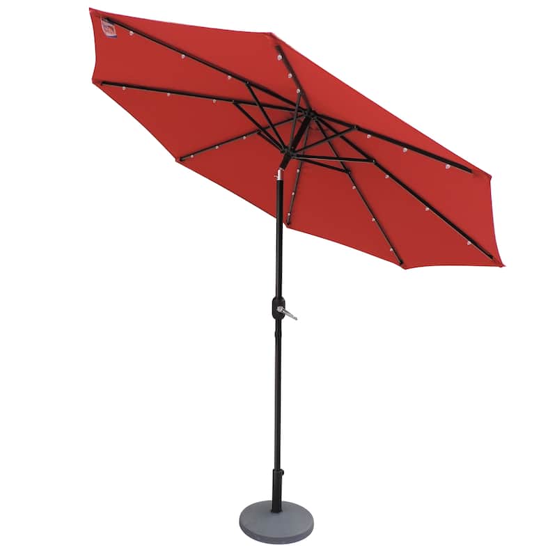 Mirage Fiesta 9-ft Octagonal Market Umbrella with Solar LED Lights