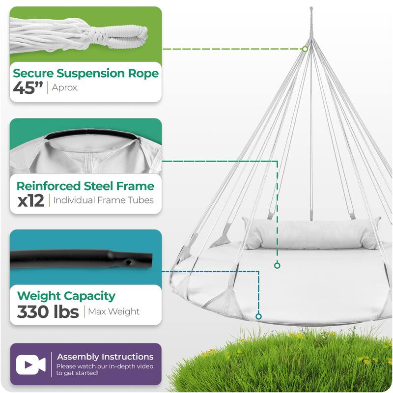 Standing Hammocks, White - 56 D x 46.25“H; (Approx.75” thick)
