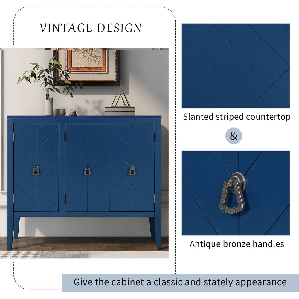 Retro Storage Sideboard with Adjustable Shelfs and 4 Pinewood Legs