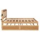 preview thumbnail 29 of 58, Versatile Pull-Out Bed,Full Size Elegant Bed Frame with Rattan Headboard and Sockets
