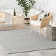 preview thumbnail 1 of 16, Home Conservatory Squares Handwoven Indoor/Outdoor Area Rug 4' x 6' - Grey - Rectangle