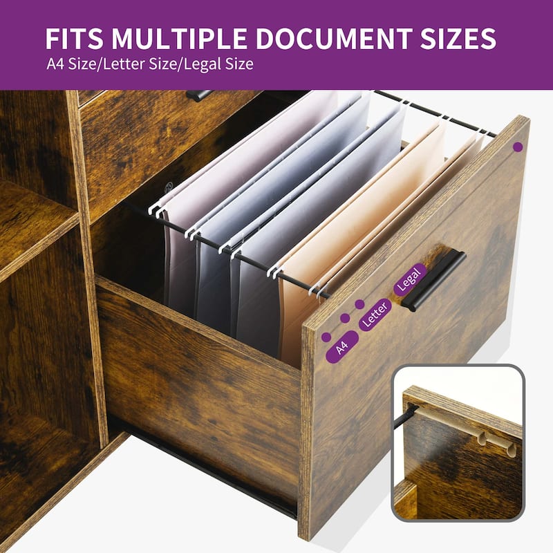 Moasis Mobile File Cabinet with Charging Station and Lock for Home Office