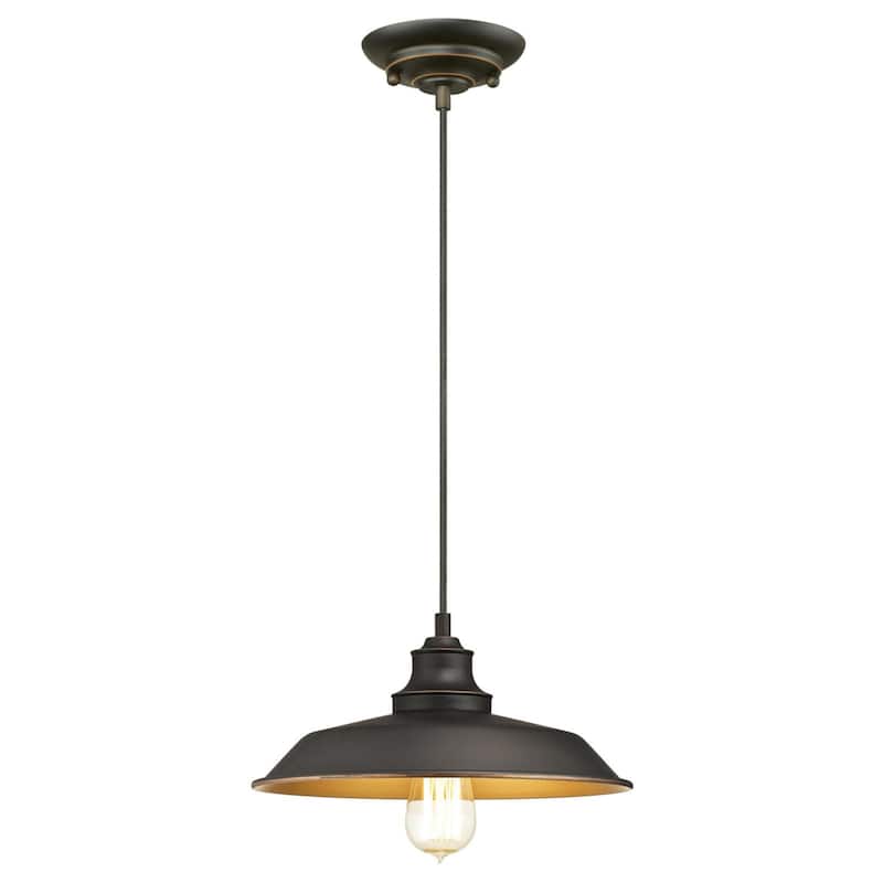 Westinghouse Lighting Iron Hill One-Light Indoor Pendant - 1-Light - Oil Rubbed Bronze With Highlights