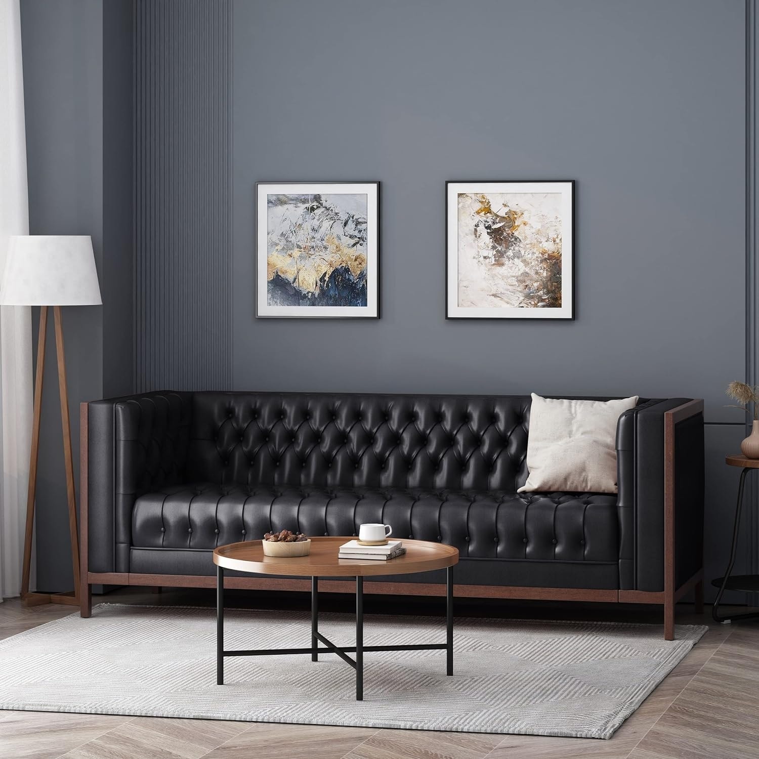 With a classy and functional design with a touch of mid century elements this sofa will give your room an instant upgrade