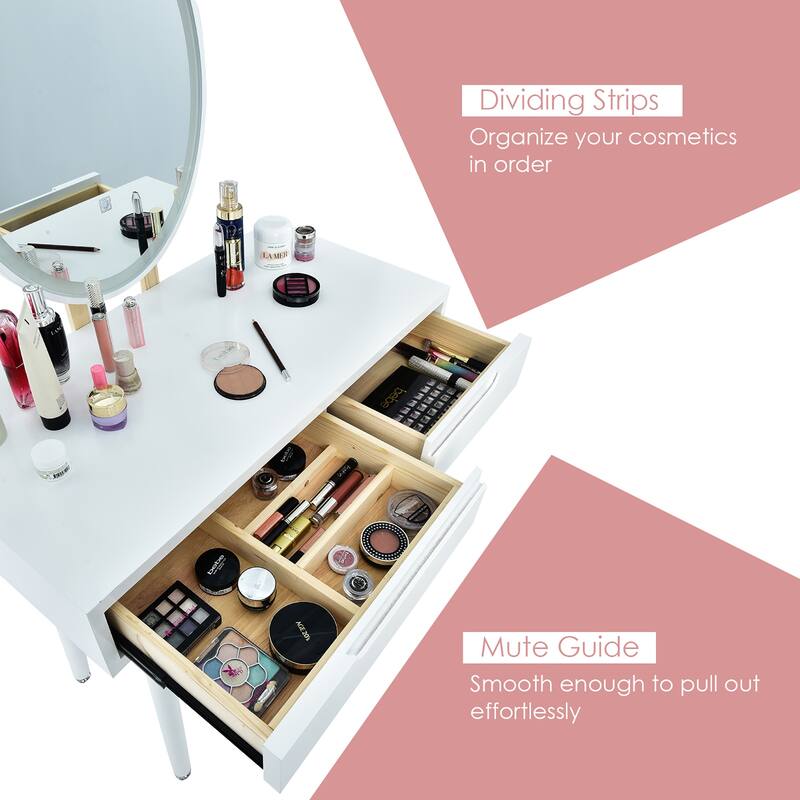 Costway Vanity Makeup Table Touch Screen 3 Lighting Modes Dressing - See Details