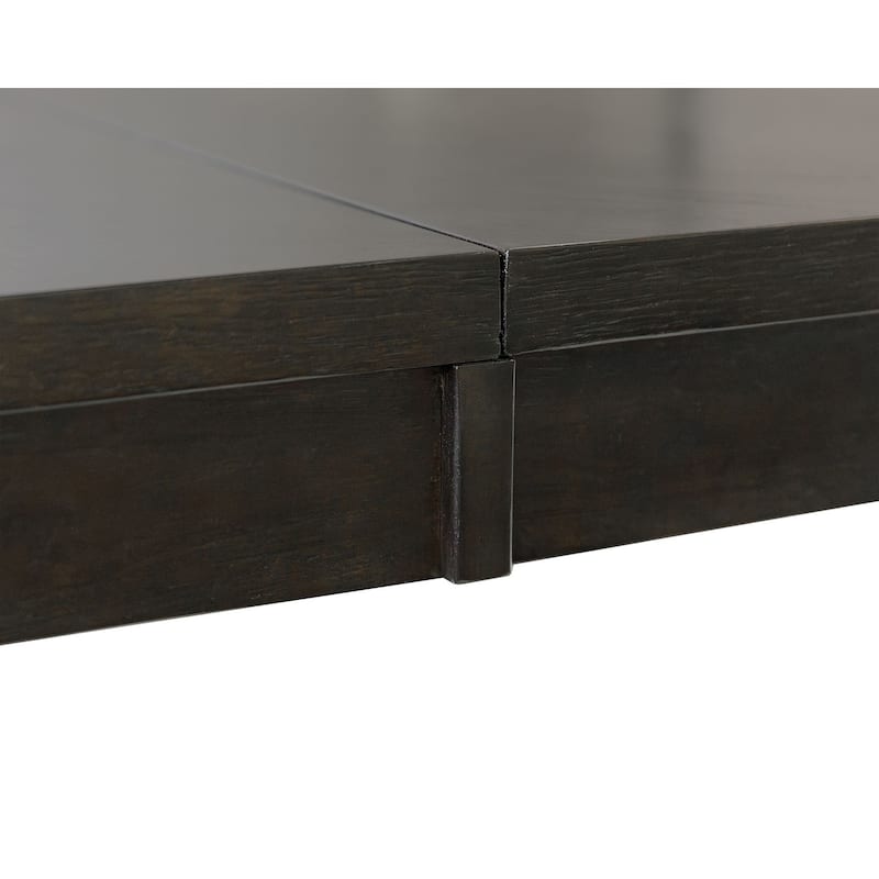 Modern Wood Counter Height Kitchen Dining Table, Black - Large