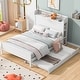 preview thumbnail 2 of 20, Wooden Platform Bedframe w/ Storage Headboard & Twin Size Trundle -Full