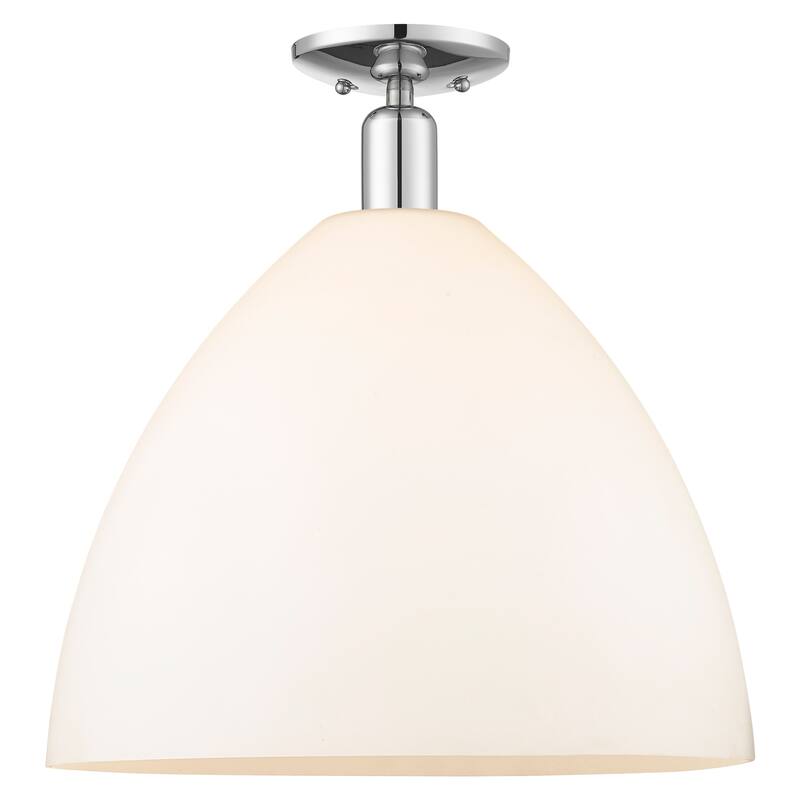 Innovations Lighting Endless Possibilities Arcadia - Bristol - 1 Light 16" Semi-Flush Mount - Polished Chrome/Matte White