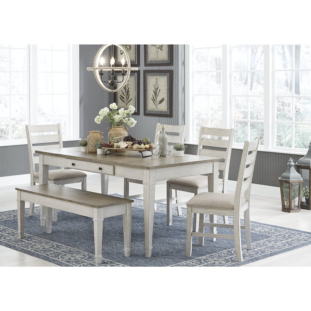 Signature Design by Ashley Skempton White / Light Brown 6-Piece Dining Package