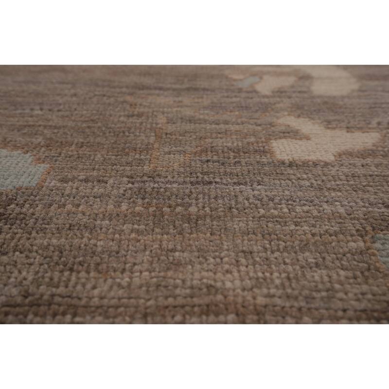 Brown Oushak Turkish Area Rug Handmade Wool Carpet - 8'5" x 9'10"