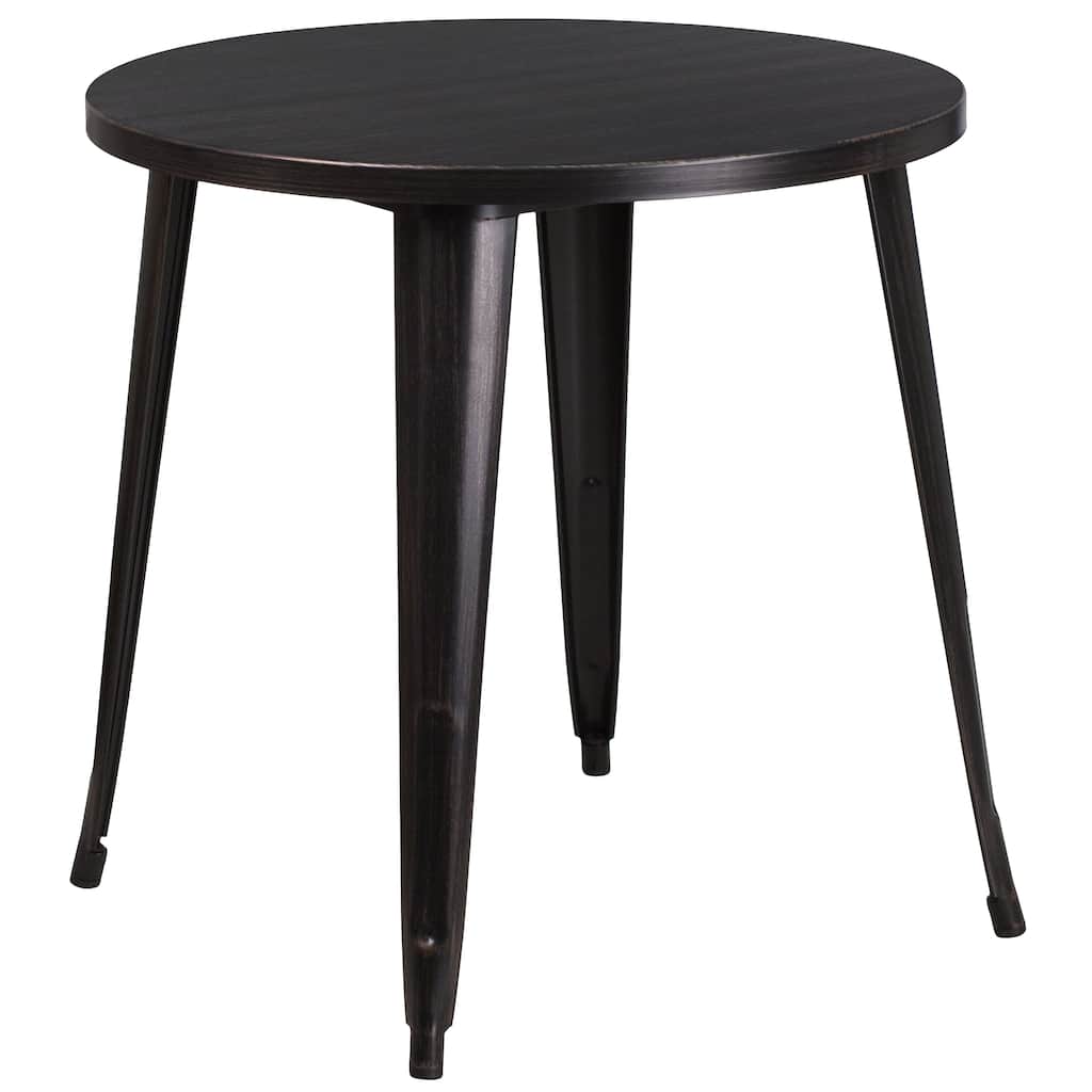 30'' Round Metal Indoor-Outdoor Table - 30"W x 30"D x 29.5"H - 30"W x 30"D x 29.5"H
