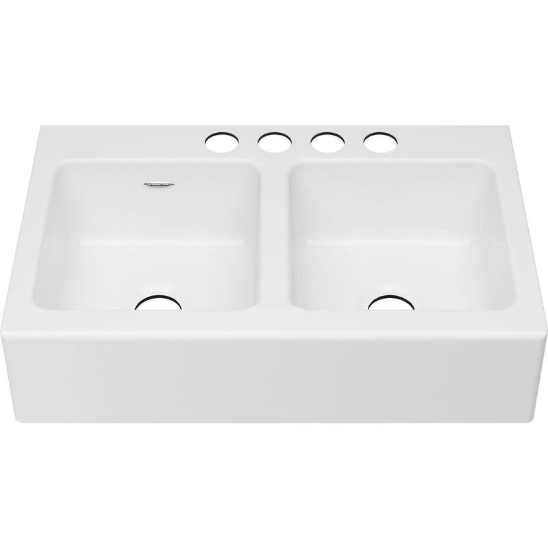 American Standard Delancey 36" Farmhouse Double Basin Cast Iron - Brilliant White
