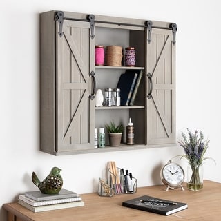 Kate and Laurel Cates Rustic Wood Decorative Cabinet