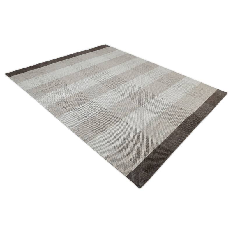Overton Handmade Modern Contemporary Checkered Area Rug