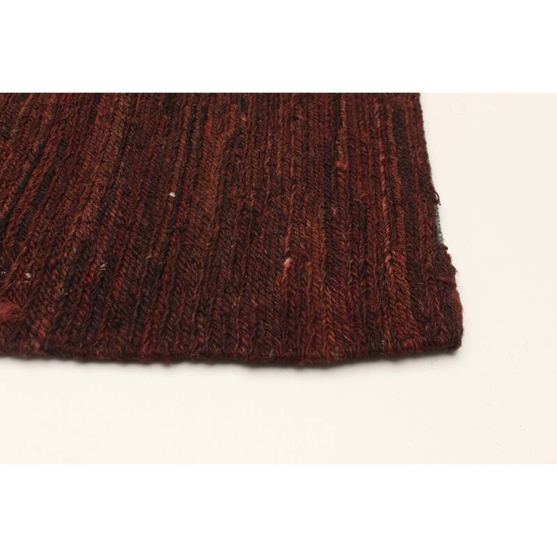 ECARPETGALLERY Flat-Weave Natural Brown Wool Kilim - 5'1 x 6'6