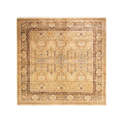 Overton Mogul Square One-of-a-Kind Hand-Knotted Area Rug - Yellow, 6' 1" x 6' 3" - 6' 1" x 6' 3"