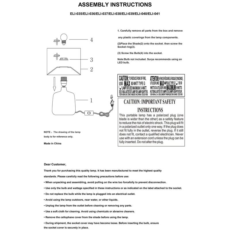 Livabliss Elio Traditional Accent Table Lamp - 13"H x 9"W x 9"D