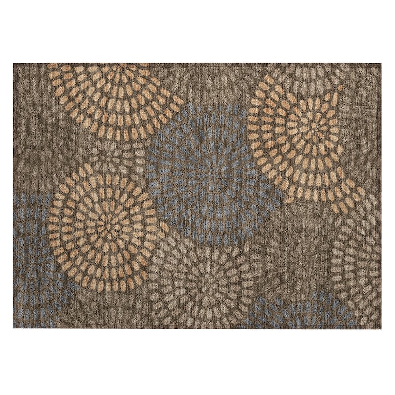 Machine Washable Indoor/ Outdoor Casual Ric Chantille Rug