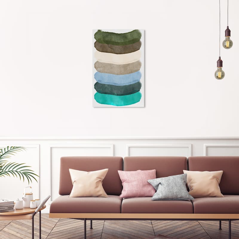 Wynwood Studio Canvas Abstract Shades of the Beach Green and Army Green Wall Art Canvas Print - 30 x 20